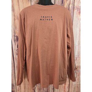 Travis Mathew Mens Long Sleeve Rust T-Shirt XL 100% Cotton Casual Crewneck